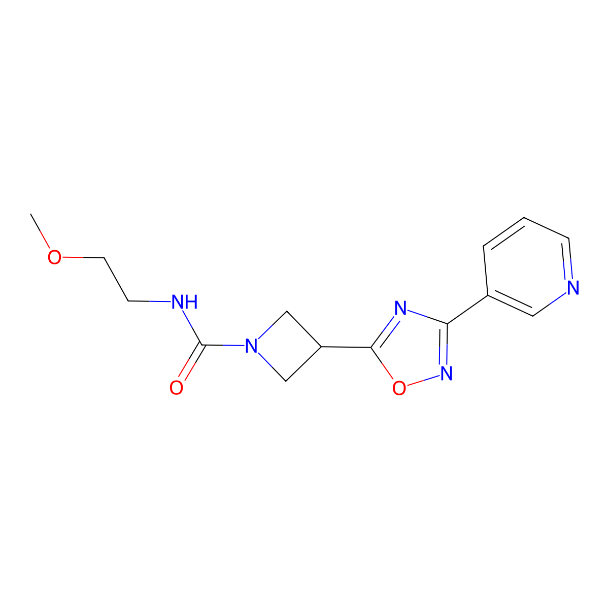 N-(2-methoxyethyl)-3-[3-(pyridin-3-yl)-1,2,4-oxadiazol-5-yl]azetidine-1-carboxamide molecular structure, CAS 1323776-27-7