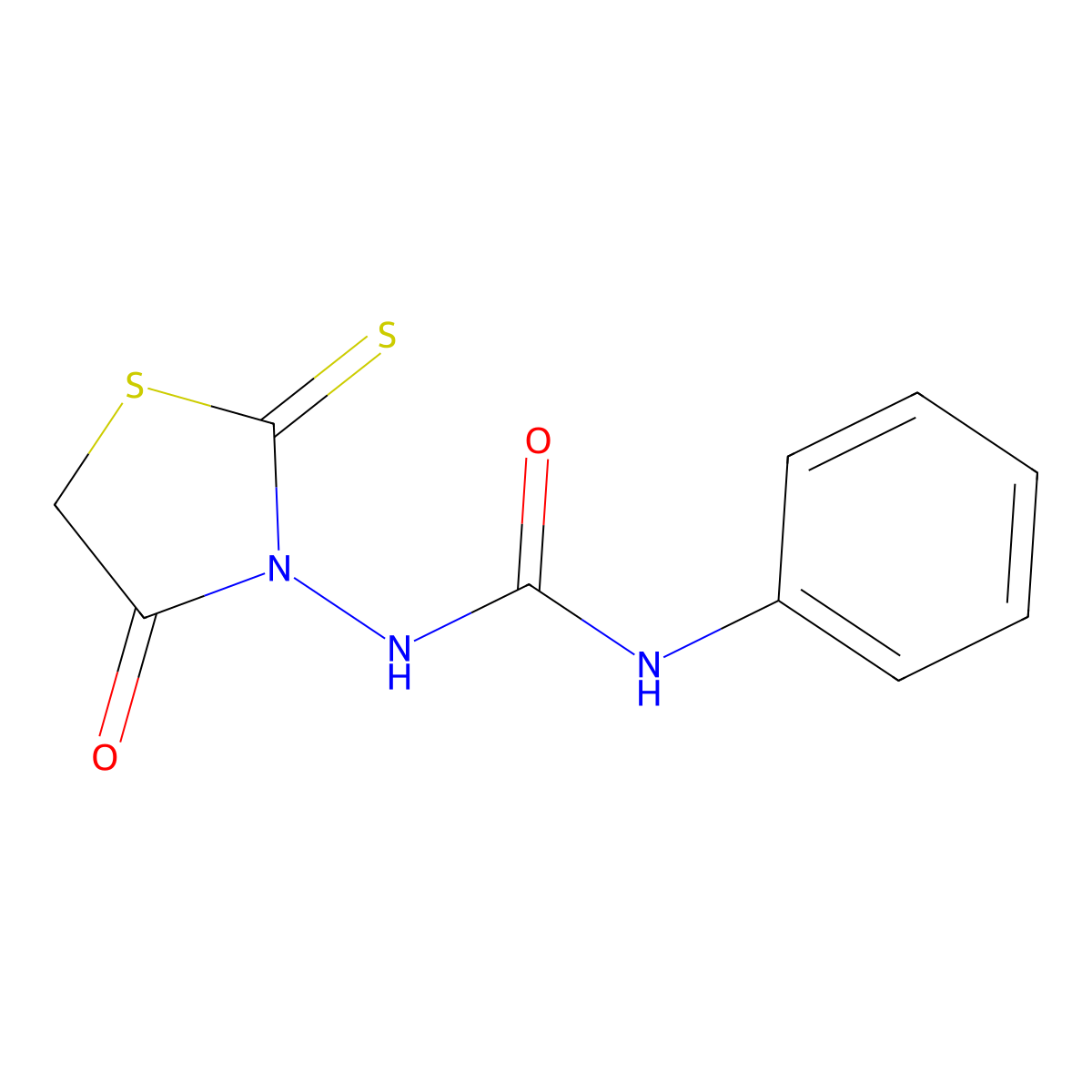 1-(4-Oxo-2-thioxo-1,3-thiazolidin-3-yl)-3-phenylurea molecular structure, CAS 13238-64-7