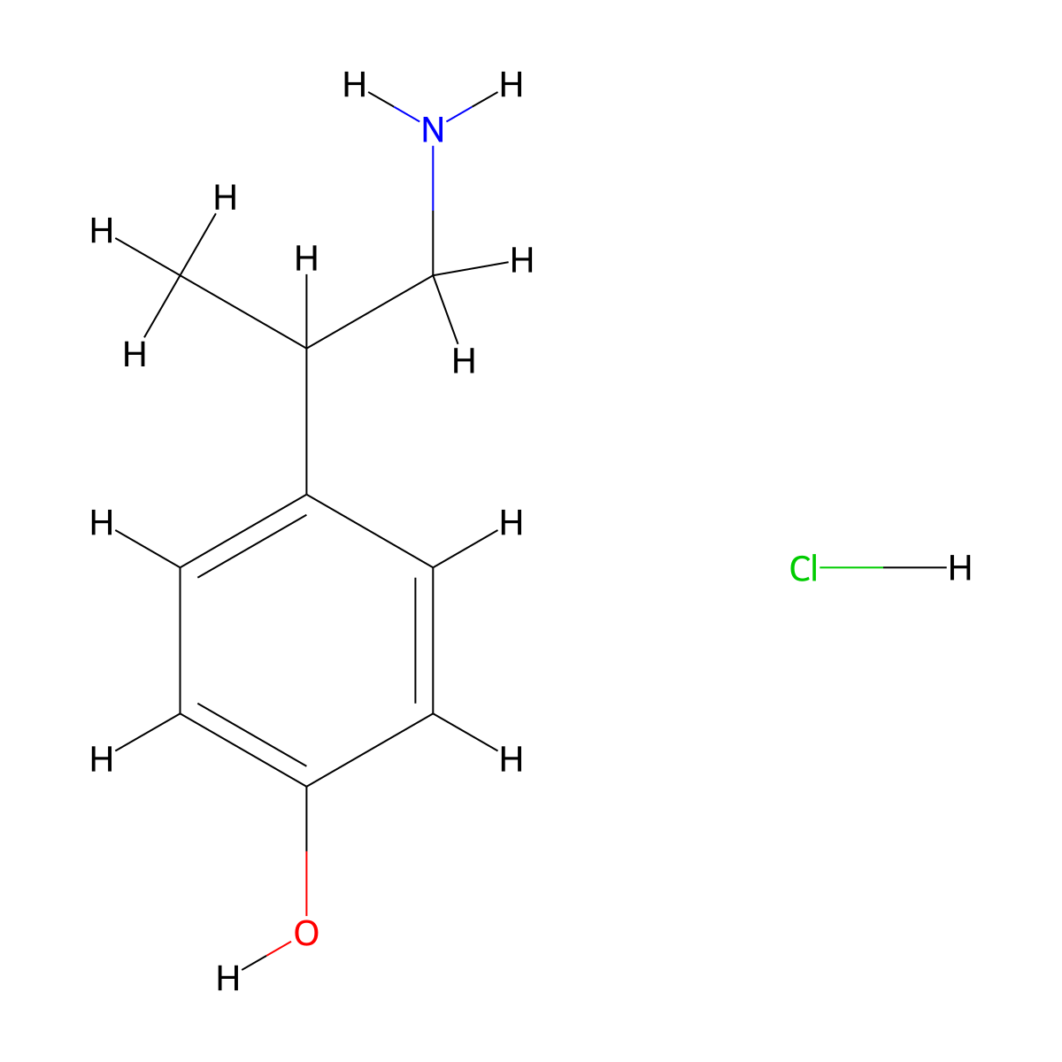 4-(1-Aminopropan-2-yl)phenol hydrochloride molecular structure, CAS 13238-99-8