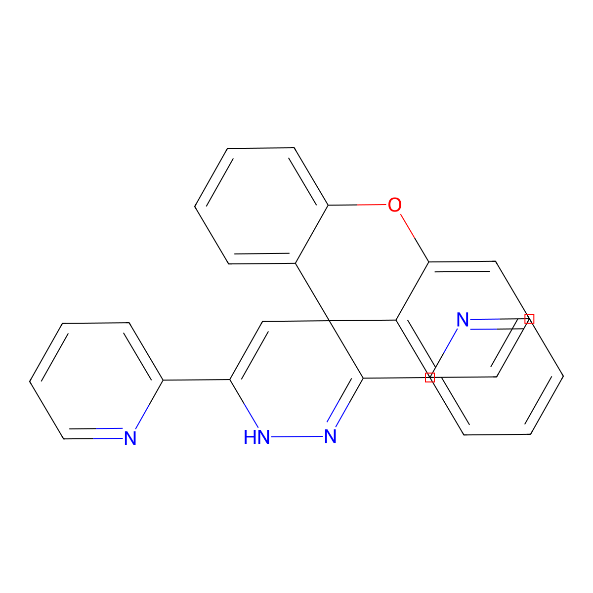 3,6-dipyridin-2-ylspiro[1H-pyridazine-4,9'-xanthene] molecular structure, CAS 132380-61-1