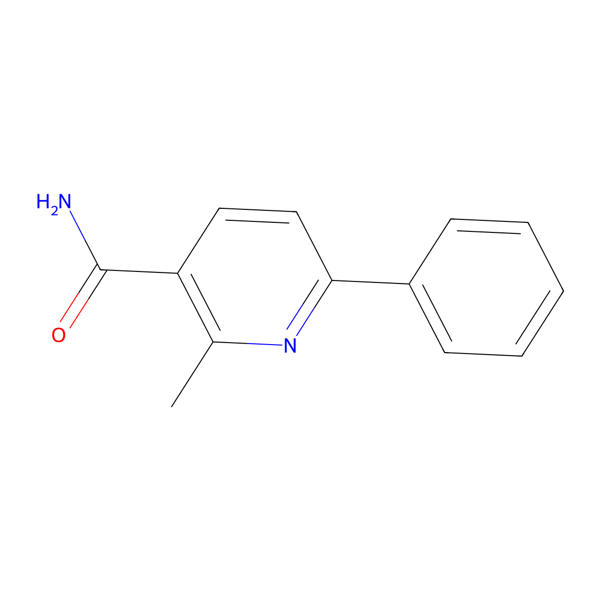 3-Pyridinecarboxamide, 2-methyl-6-phenyl- molecular structure, CAS 132382-00-4