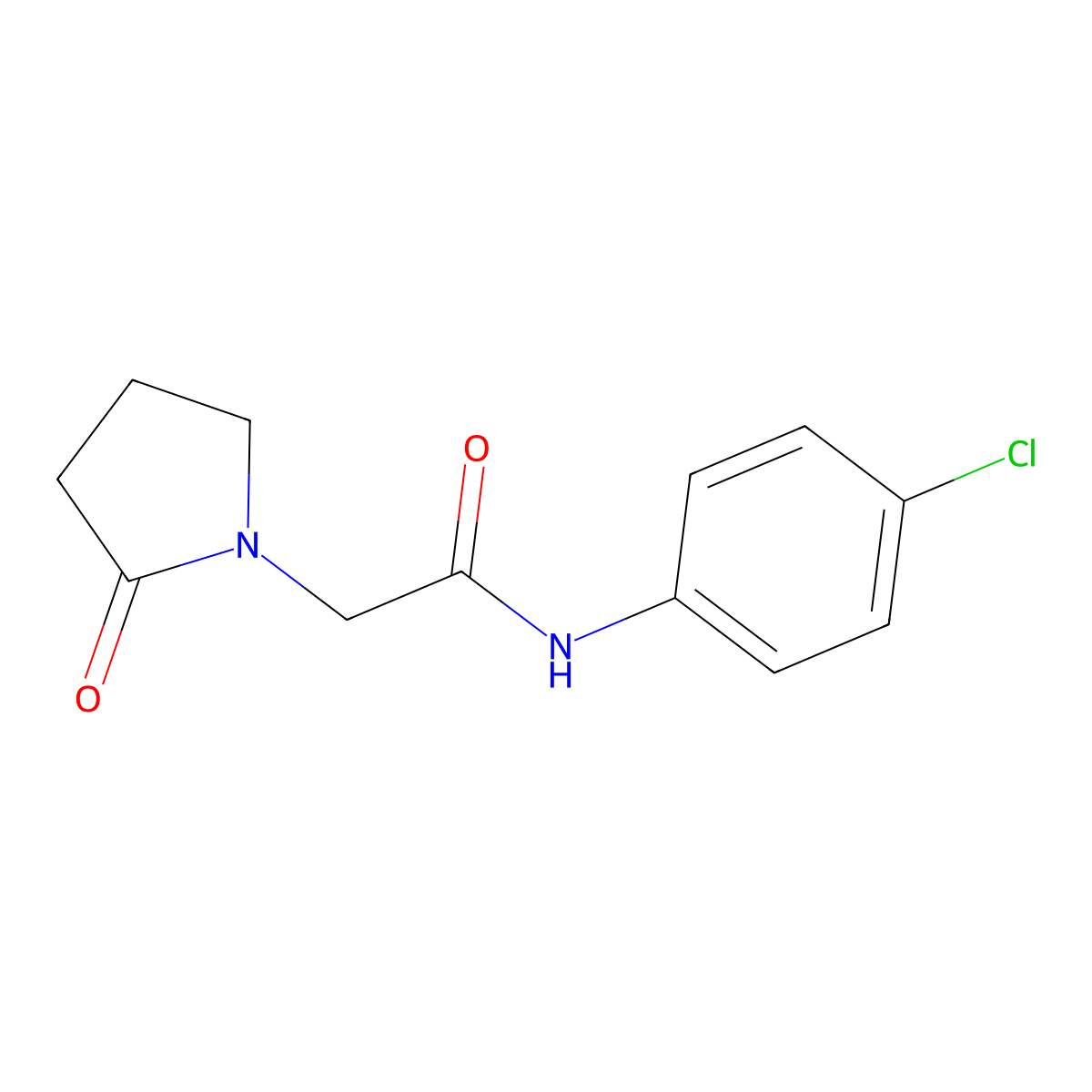 1-Pyrrolidineacetamide, N-(4-chlorophenyl)-2-oxo- molecular structure, CAS 132382-16-2