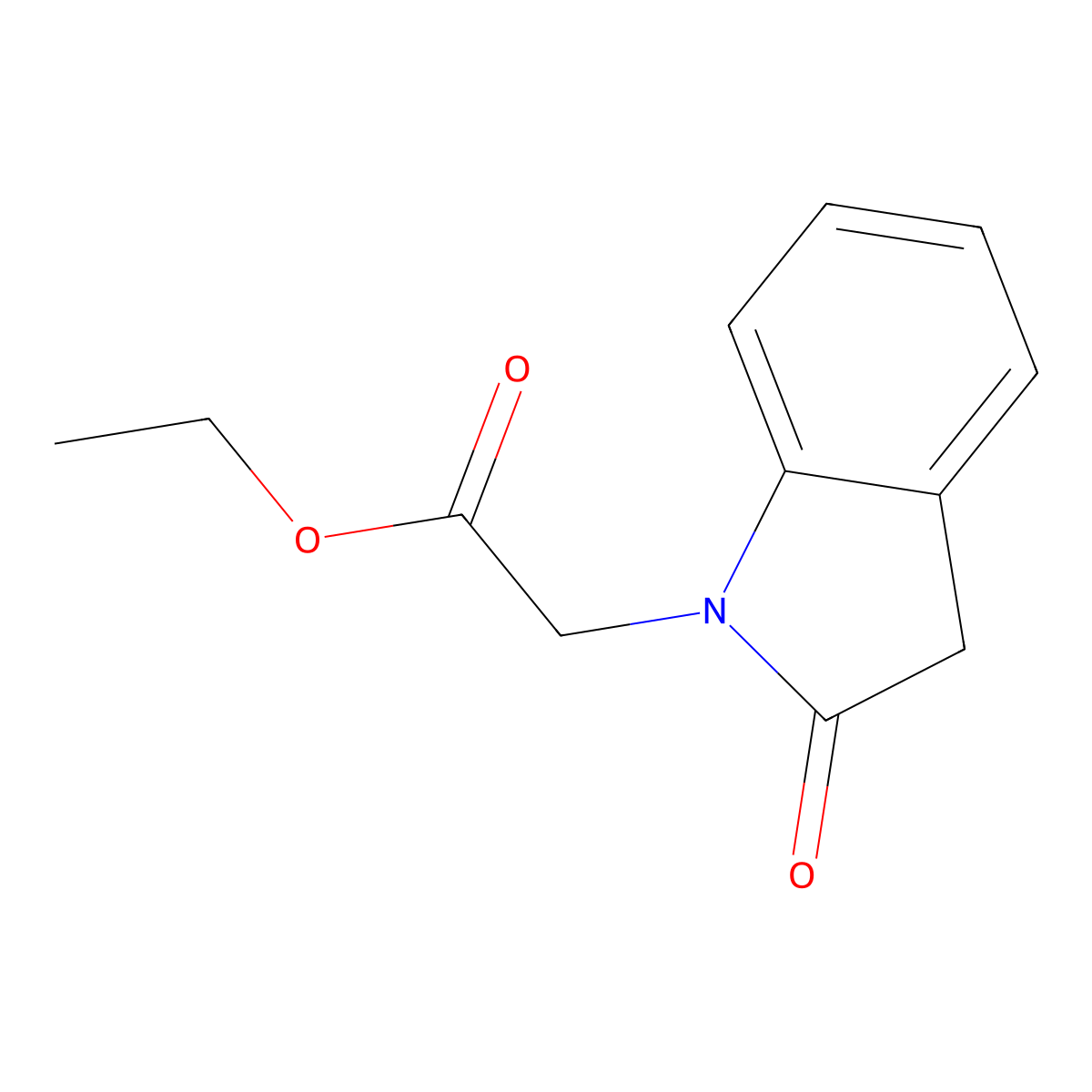 ethyl 2-(2-oxo-2,3-dihydro-1H-indol-1-yl)acetate molecular structure, CAS 132382-20-8