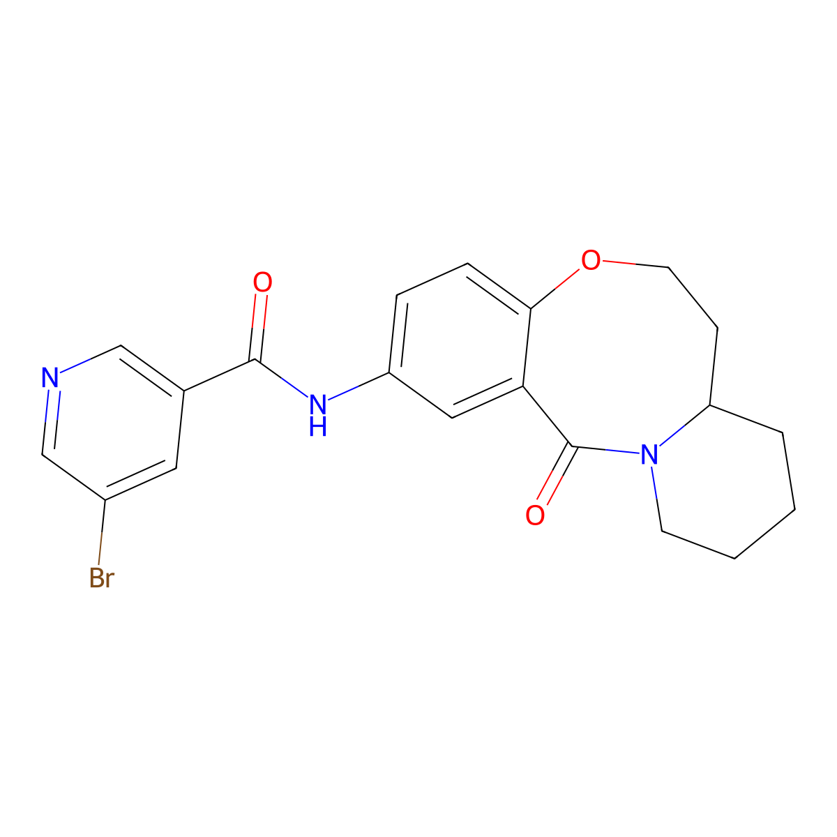 5-bromo-N-{2-oxo-9-oxa-1-azatricyclo[10.4.0.0^{3,8}]hexadeca-3,5,7-trien-5-yl}pyridine-3-carboxamide molecular structure, CAS 1323824-87-8