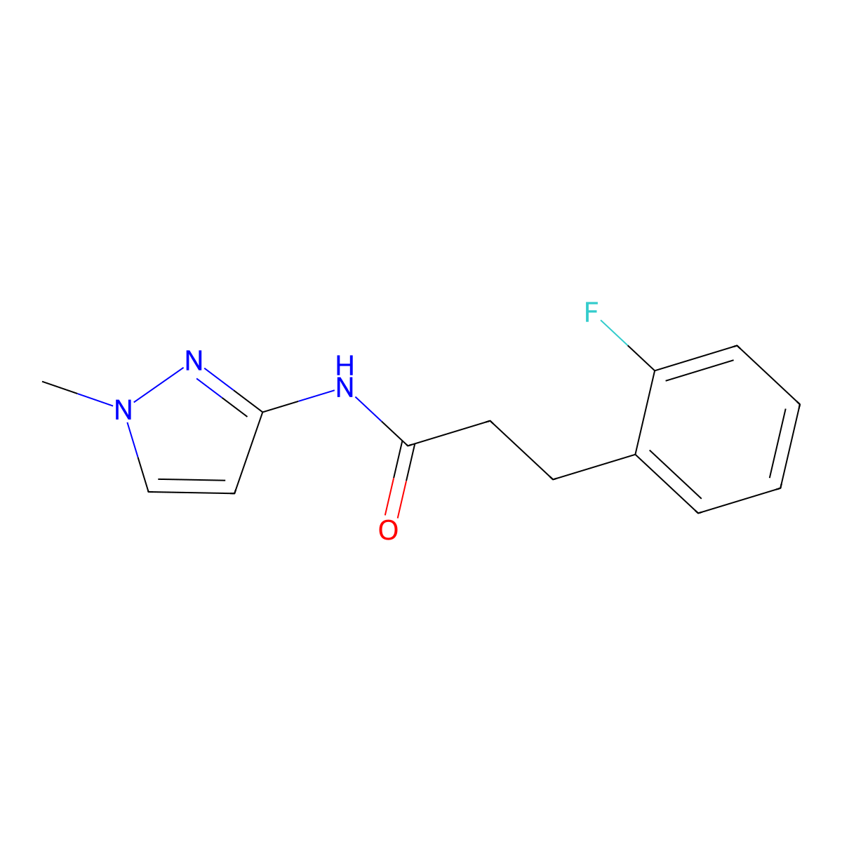 3-(2-fluorophenyl)-N-(1-methyl-1H-pyrazol-3-yl)propanamide molecular structure, CAS 1323833-13-1