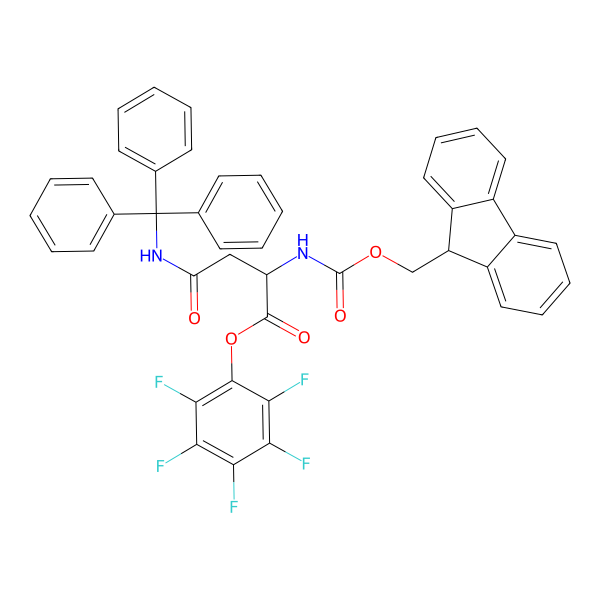 Fmoc-asn(trt)-opfp molecular structure, CAS 132388-64-8
