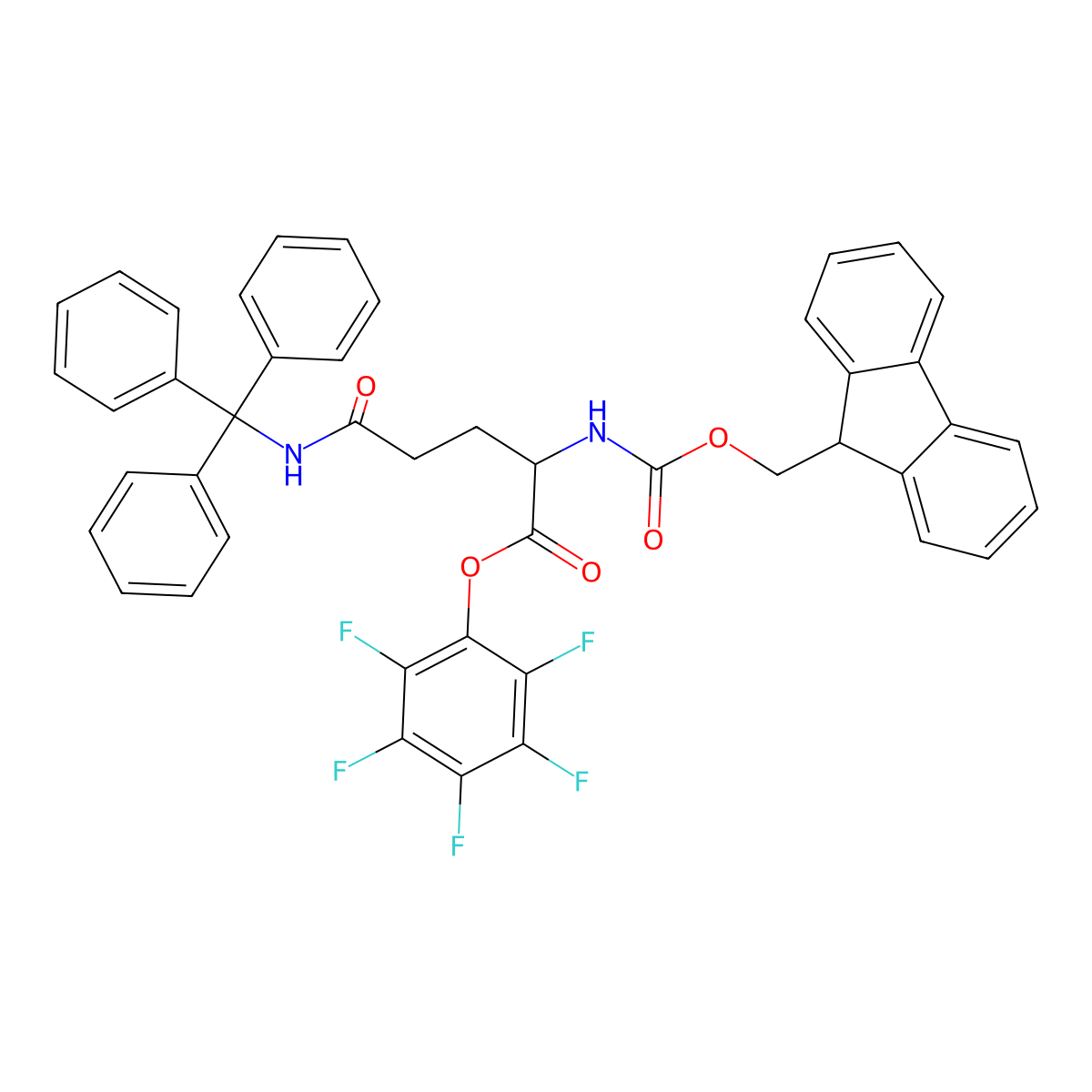 N2-[(9H-Fluoren-9-ylmethoxy)carbonyl]-N-(triphenylmethyl)-L-glutamine 2,3,4,5,6-pentafluorophenyl ester molecular structure, CAS 132388-65-9