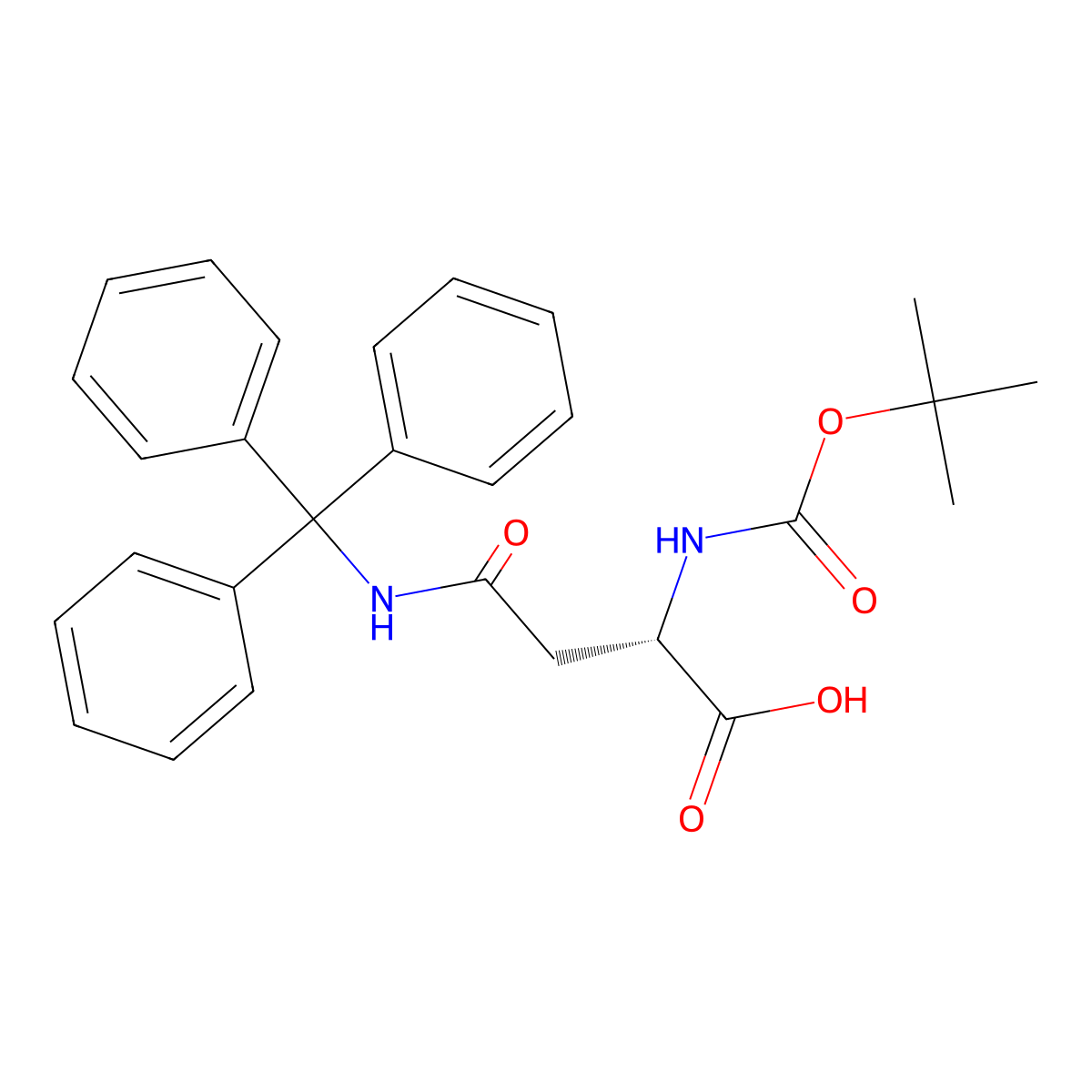 Boc-Asn(Trt)-OH molecular structure, CAS 132388-68-2