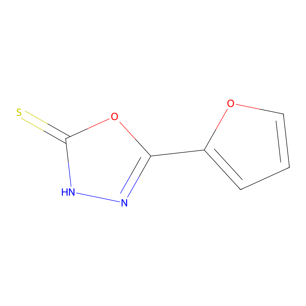 5-(Furan-2-yl)-1,3,4-oxadiazole-2-thiol molecular structure, CAS 13239-11-7