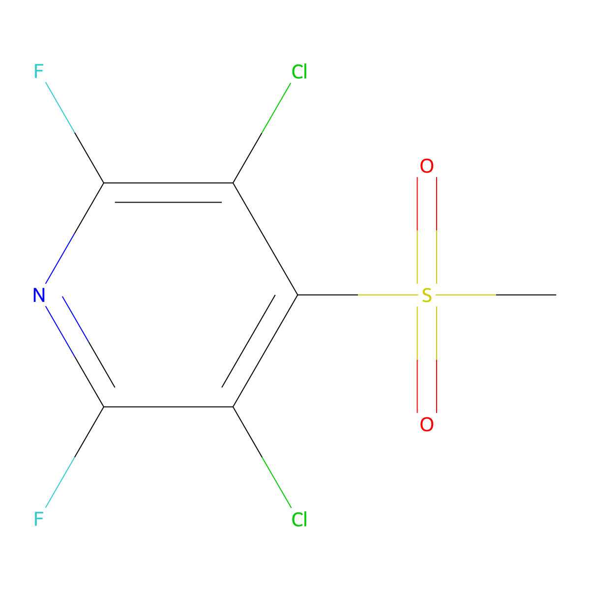 3,5-Dichloro-2,6-difluoro-4-(methylsulfonyl)pyridine molecular structure, CAS 13239-87-7