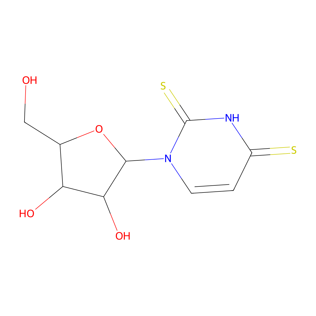 2,4-Dithiouridine molecular structure, CAS 13239-96-8