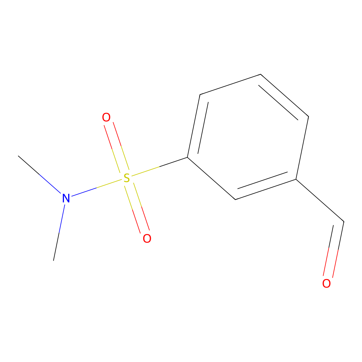 3-formyl-N,N-dimethylbenzene-1-sulfonamide molecular structure, CAS 132390-68-2