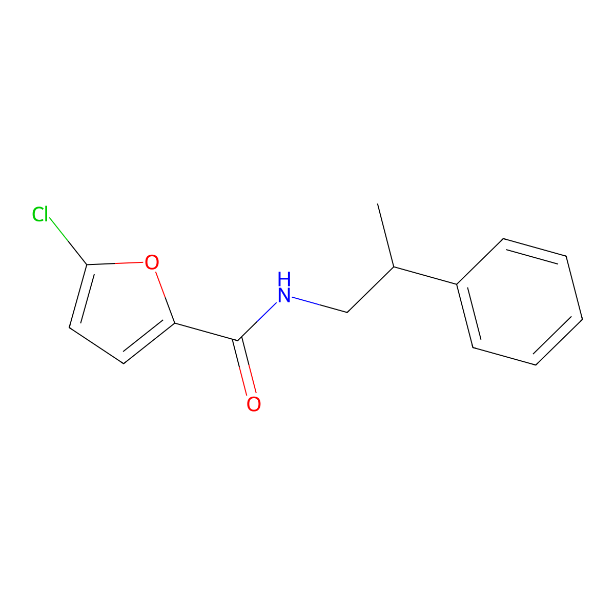 2-Furancarboxamide, 5-chloro-N-(2-phenylpropyl)- molecular structure, CAS 1323919-66-9