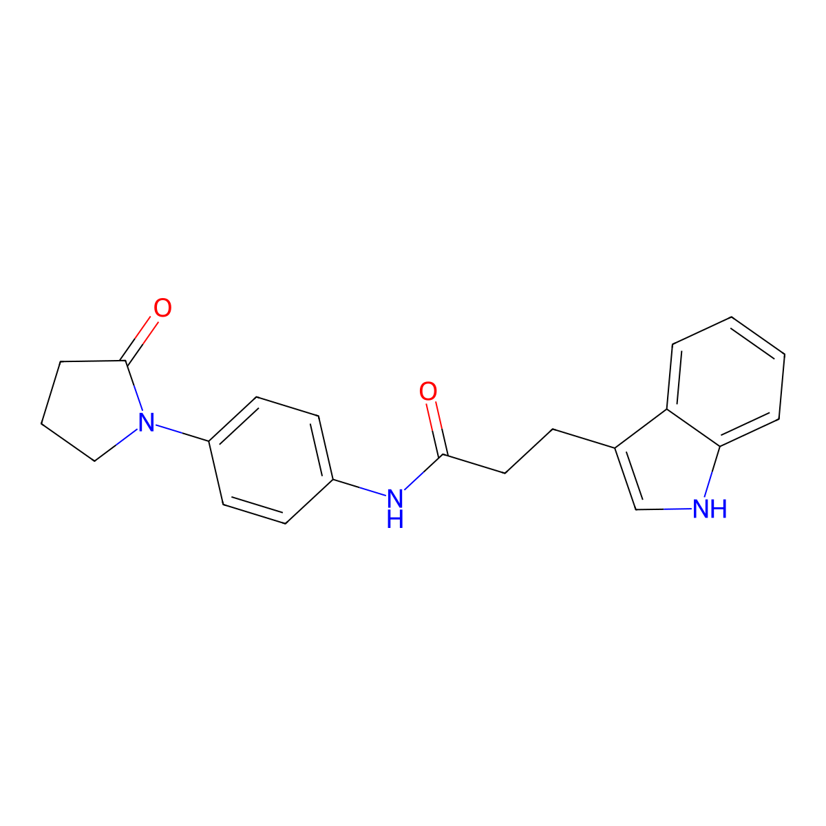 3-(1H-indol-3-yl)-N-[4-(2-oxopyrrolidin-1-yl)phenyl]propanamide molecular structure, CAS 1323923-09-6