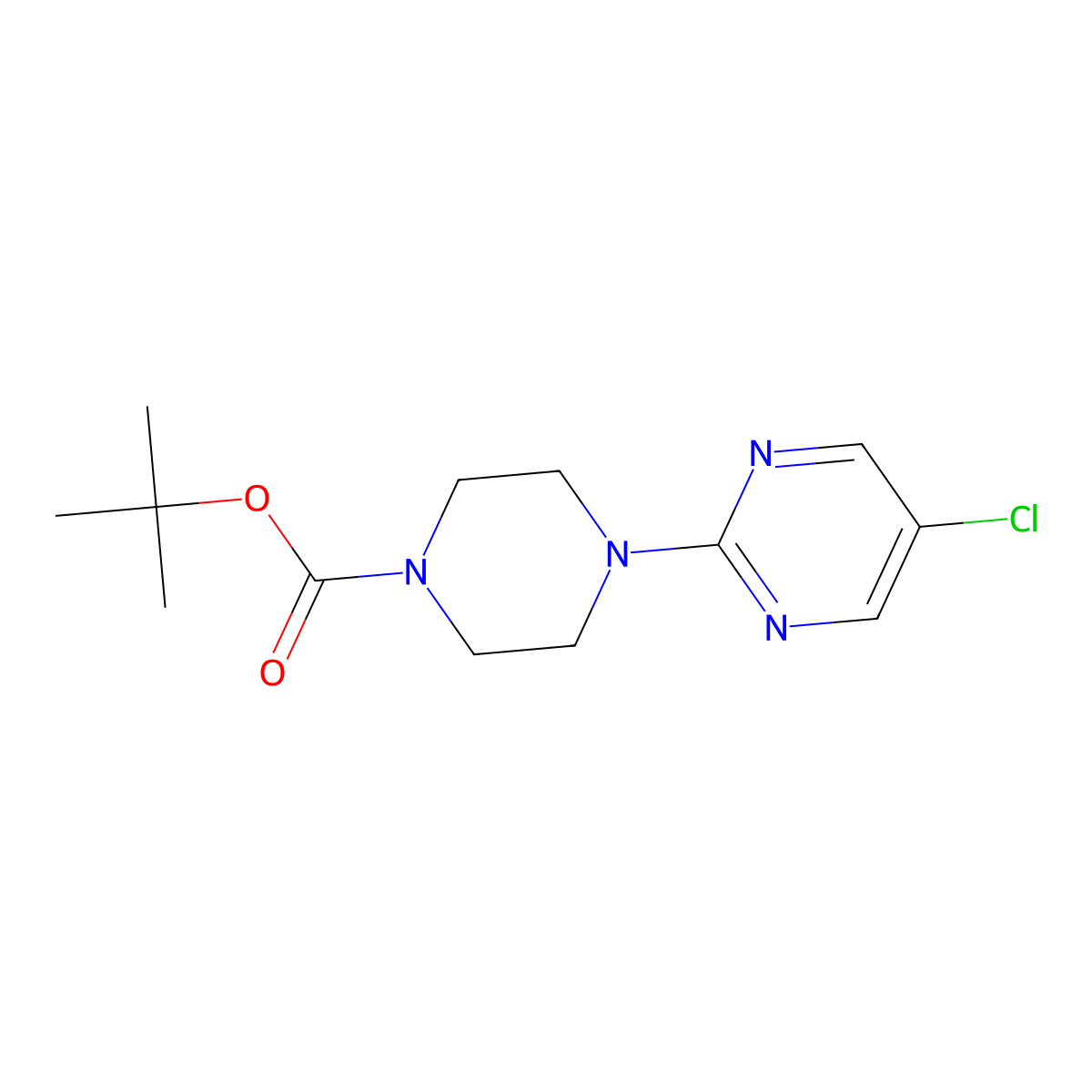 tert-Butyl 4-(5-chloropyrimidin-2-yl)piperazine-1-carboxylate molecular structure, CAS 1323952-12-0