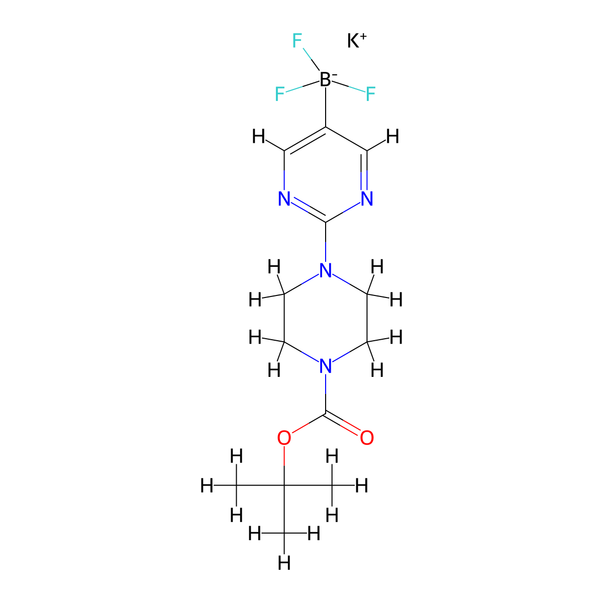 Potassium (2-{4-[(tert-butoxy)carbonyl]piperazin-1-yl}pyrimidin-5-yl)trifluoroboranuide molecular structure, CAS 1323952-13-1
