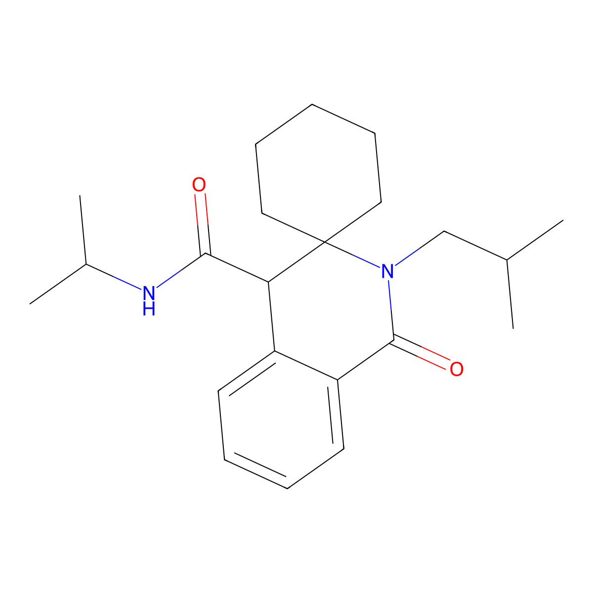 2'-isobutyl-{N}-isopropyl-1'-oxo-1',4'-dihydro-2'{H}-spiro[cyclohexane-1,3'-isoquinoline]-4'-carboxamide molecular structure, CAS 1323954-68-2
