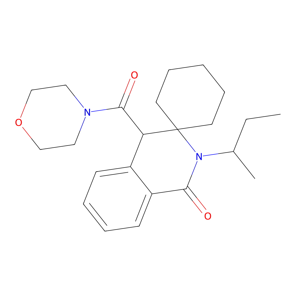 2'-(butan-2-yl)-4'-(morpholin-4-ylcarbonyl)-2'H-spiro[cyclohexane-1,3'-isoquinolin]-1'(4'H)-one molecular structure, CAS 1323955-37-8