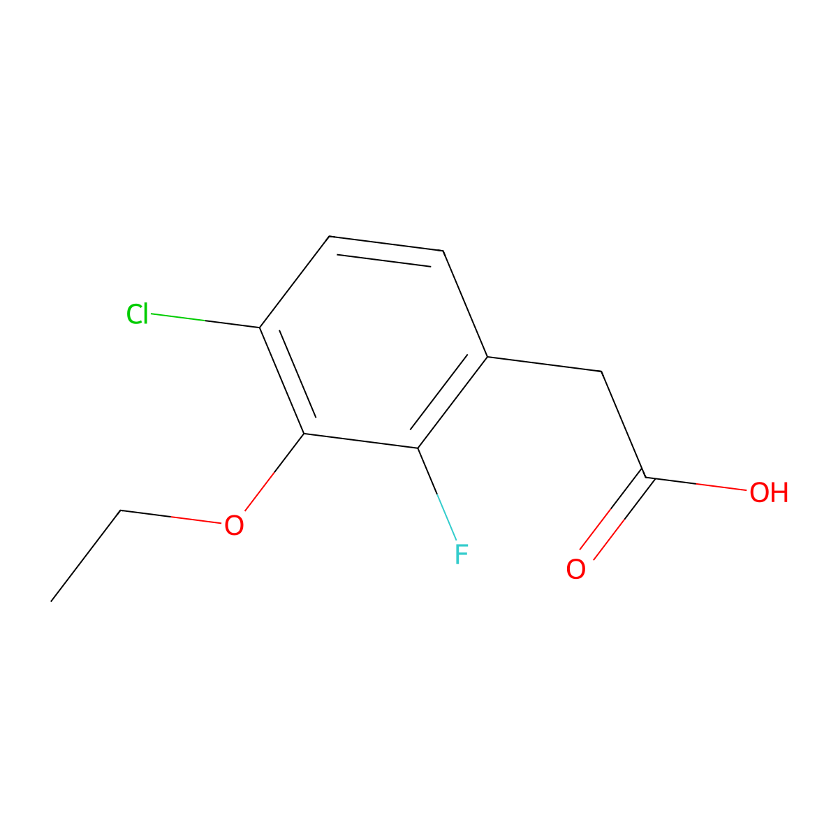 4-Chloro-3-ethoxy-2-fluorophenylacetic acid molecular structure, CAS 1323955-63-0