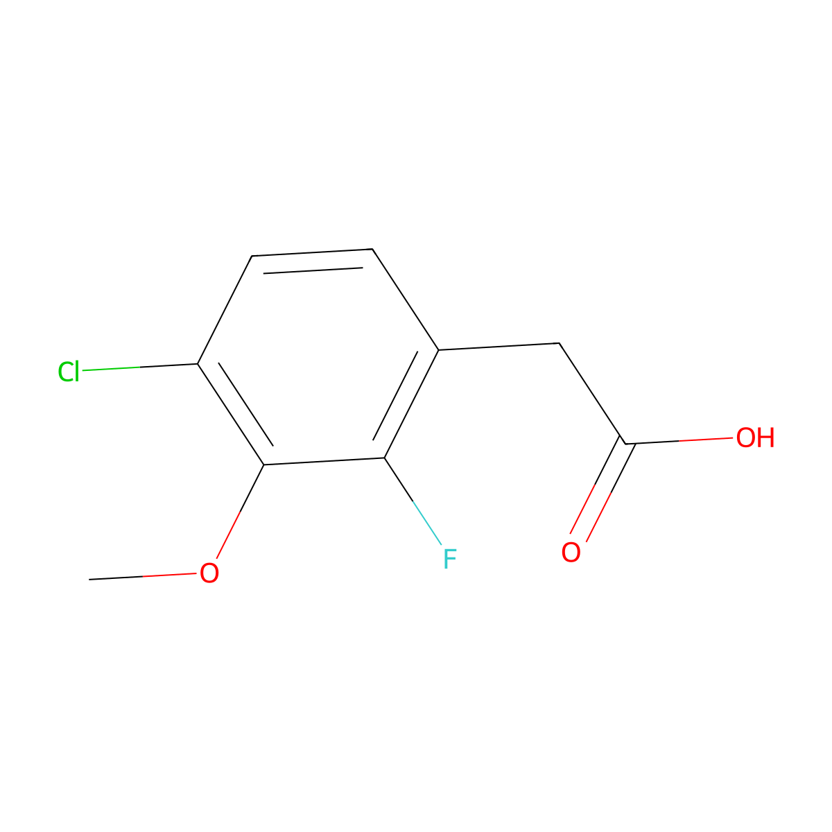 4-Chloro-2-fluoro-3-methoxyphenylacetic acid molecular structure, CAS 1323955-64-1