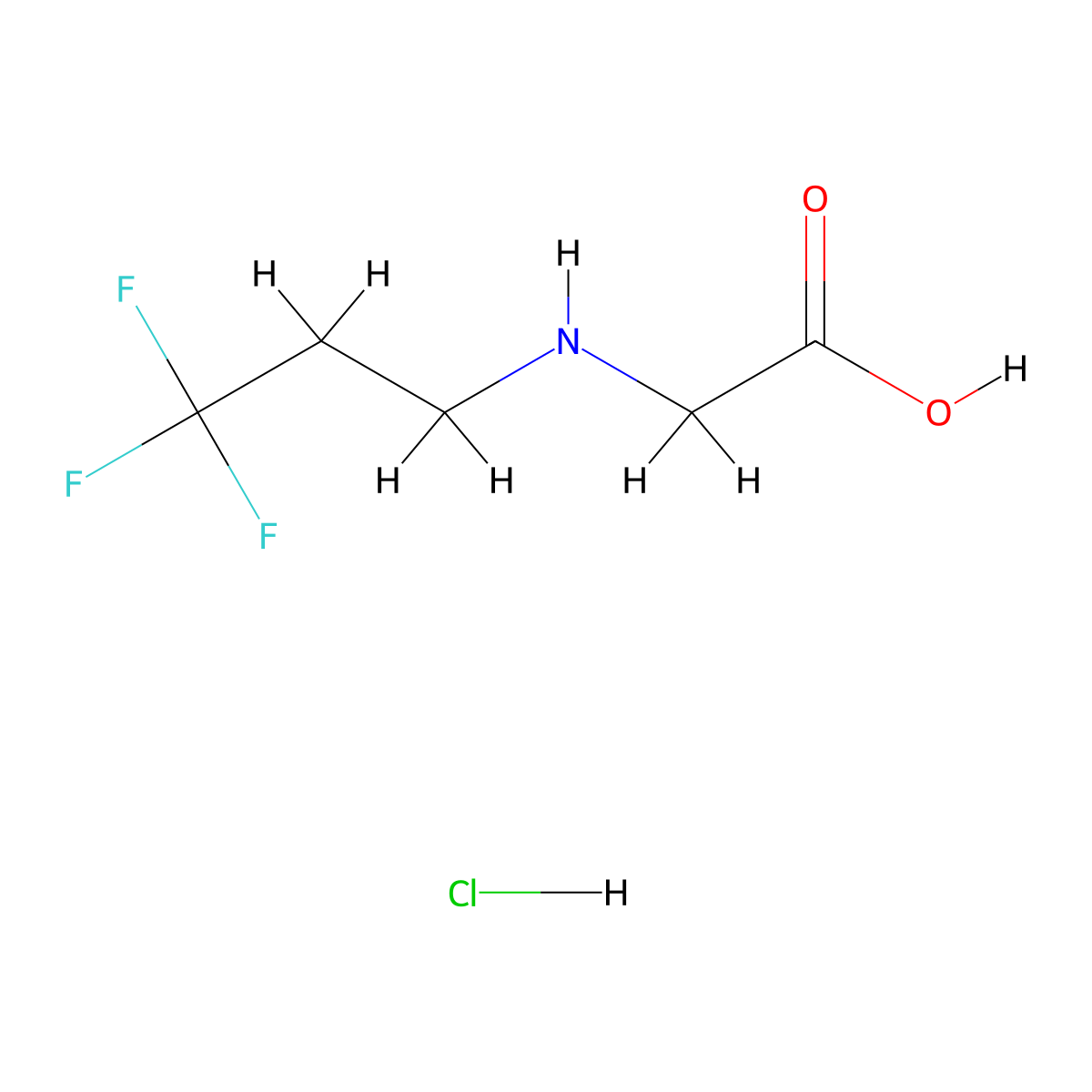 2-[(3,3,3-Trifluoropropyl)amino]acetic acid hydrochloride molecular structure, CAS 1323960-55-9