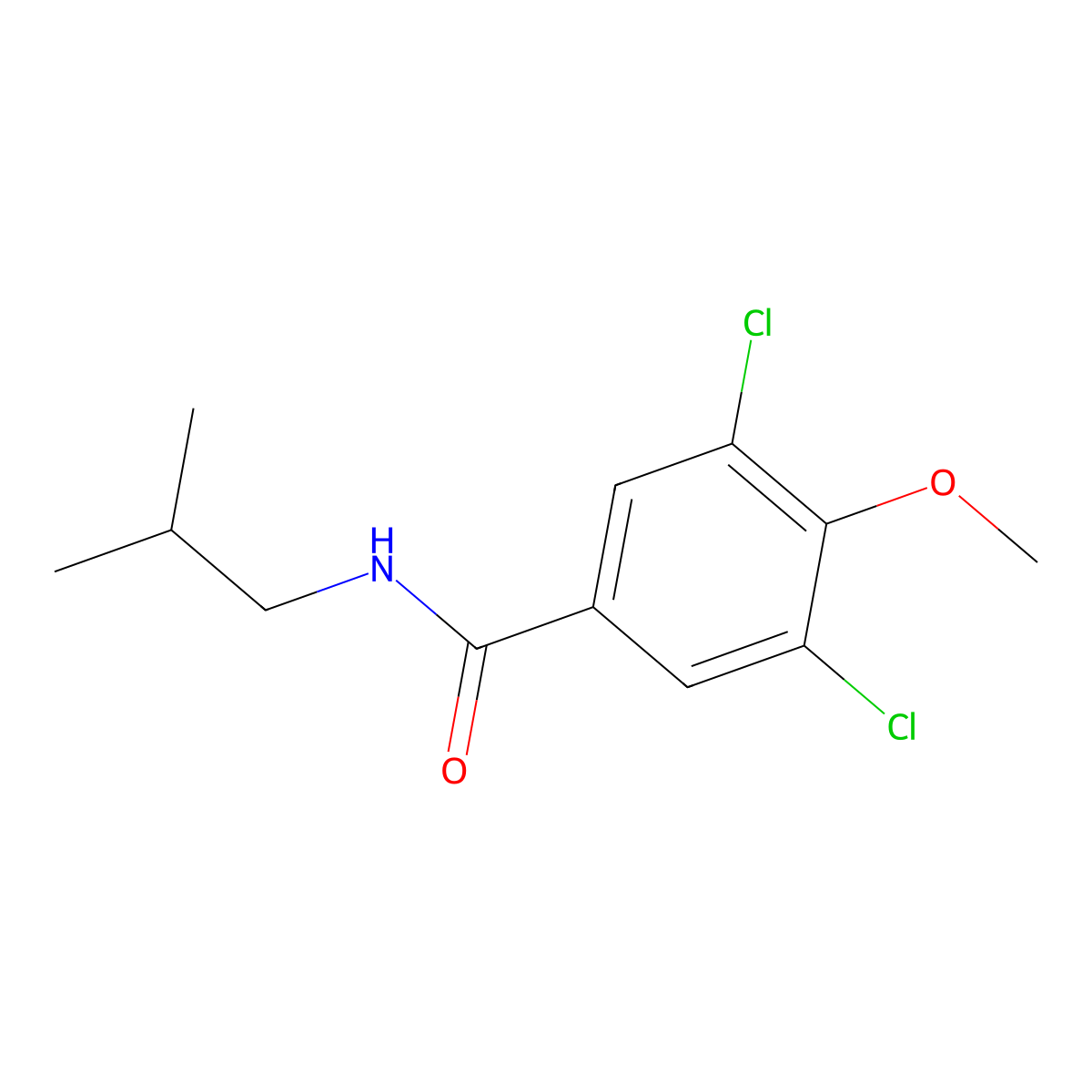 3,5-dichloro-4-methoxy-N-(2-methylpropyl)benzamide molecular structure, CAS 1323963-19-4