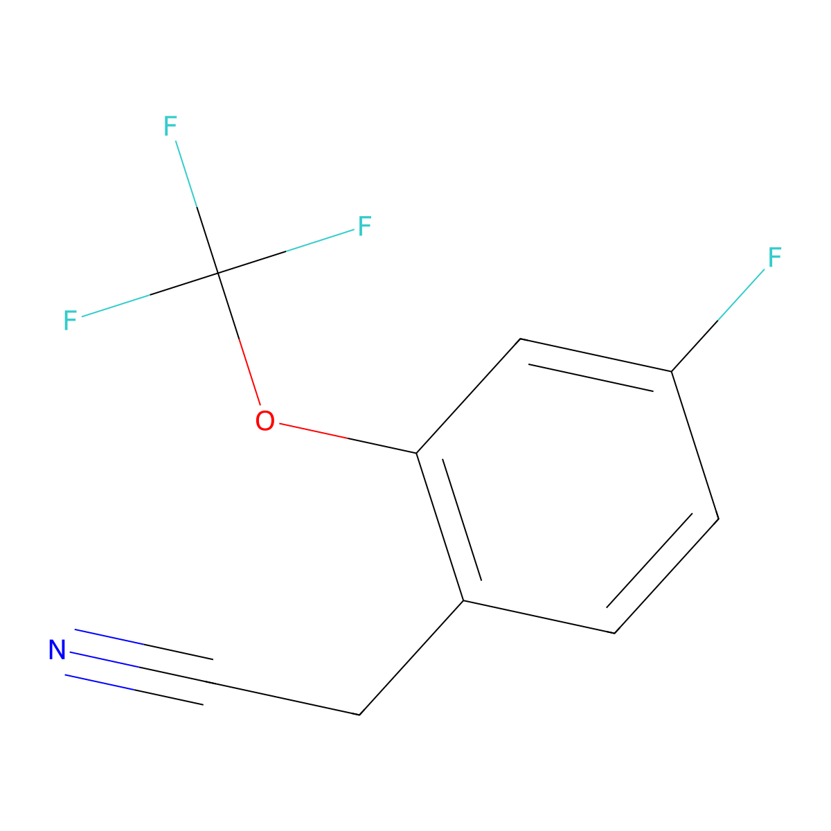 4-Fluoro-2-(trifluoromethoxy)phenylacetonitrile molecular structure, CAS 1323966-14-8