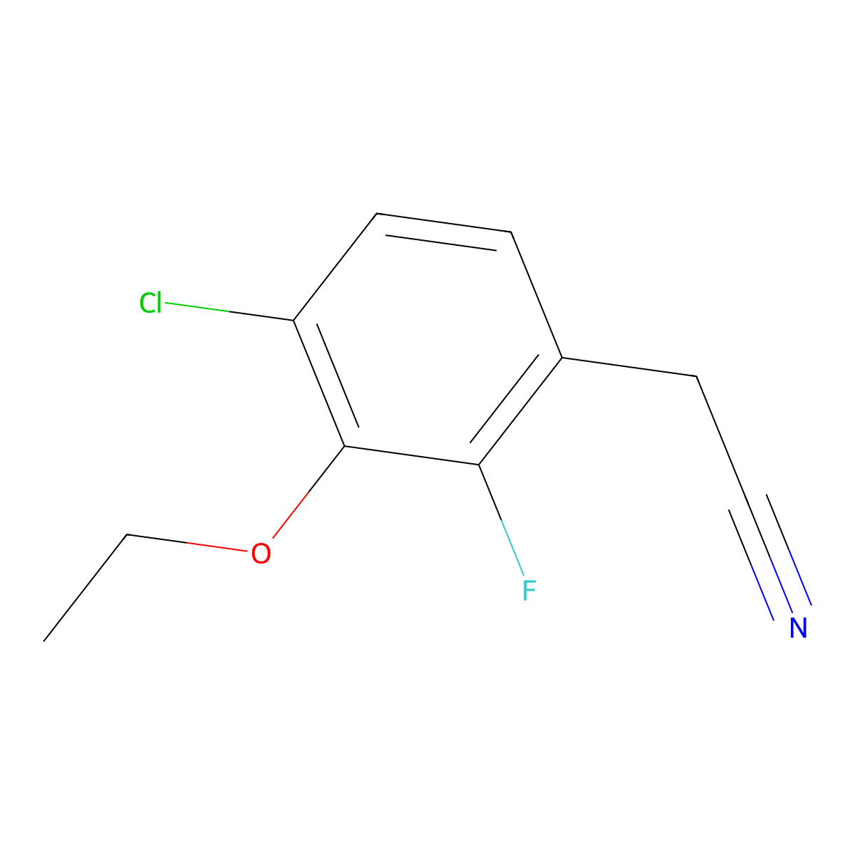 4-Chloro-3-ethoxy-2-fluorophenylacetonitrile molecular structure, CAS 1323966-15-9