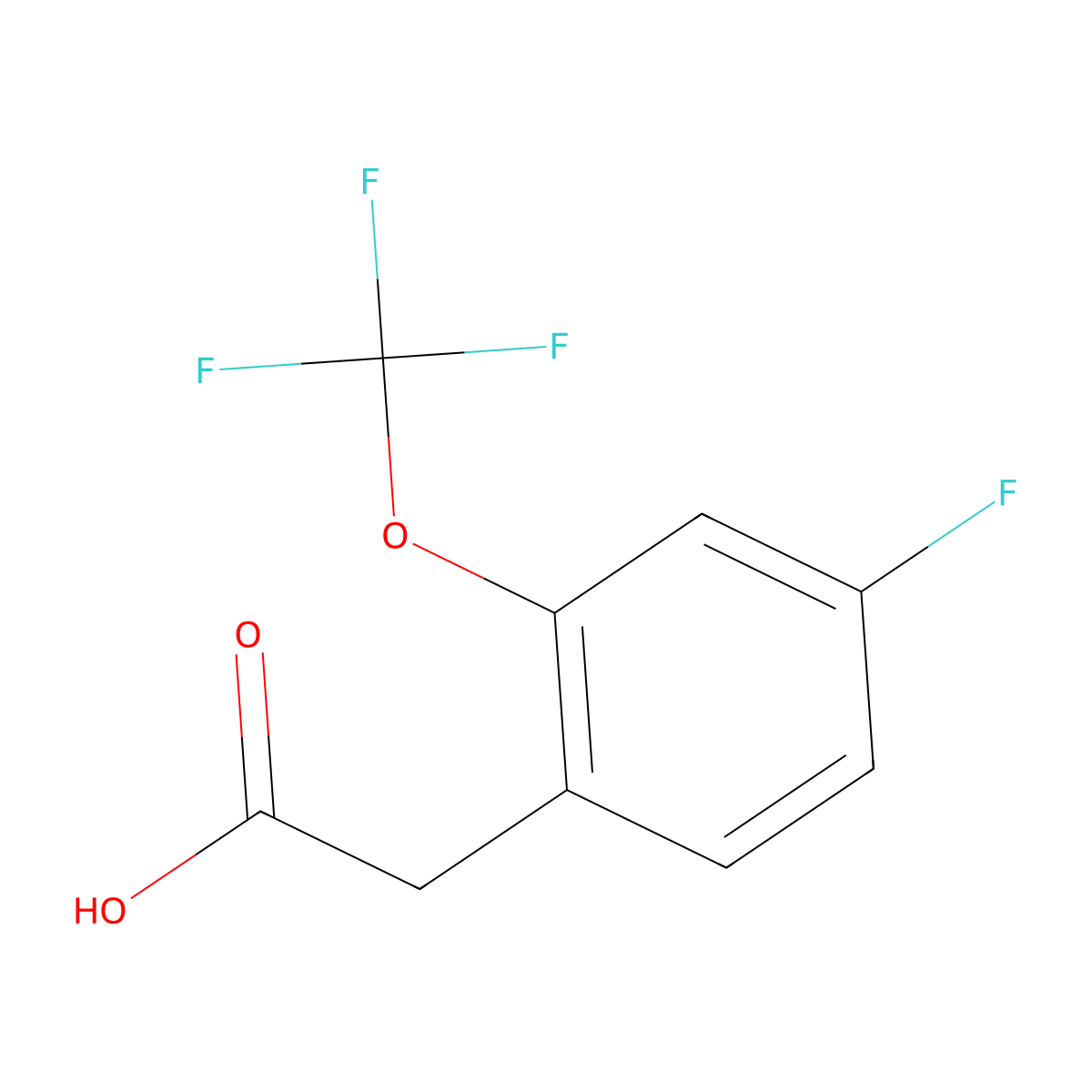4-Fluoro-2-(trifluoromethoxy)phenylacetic acid molecular structure, CAS 1323966-19-3