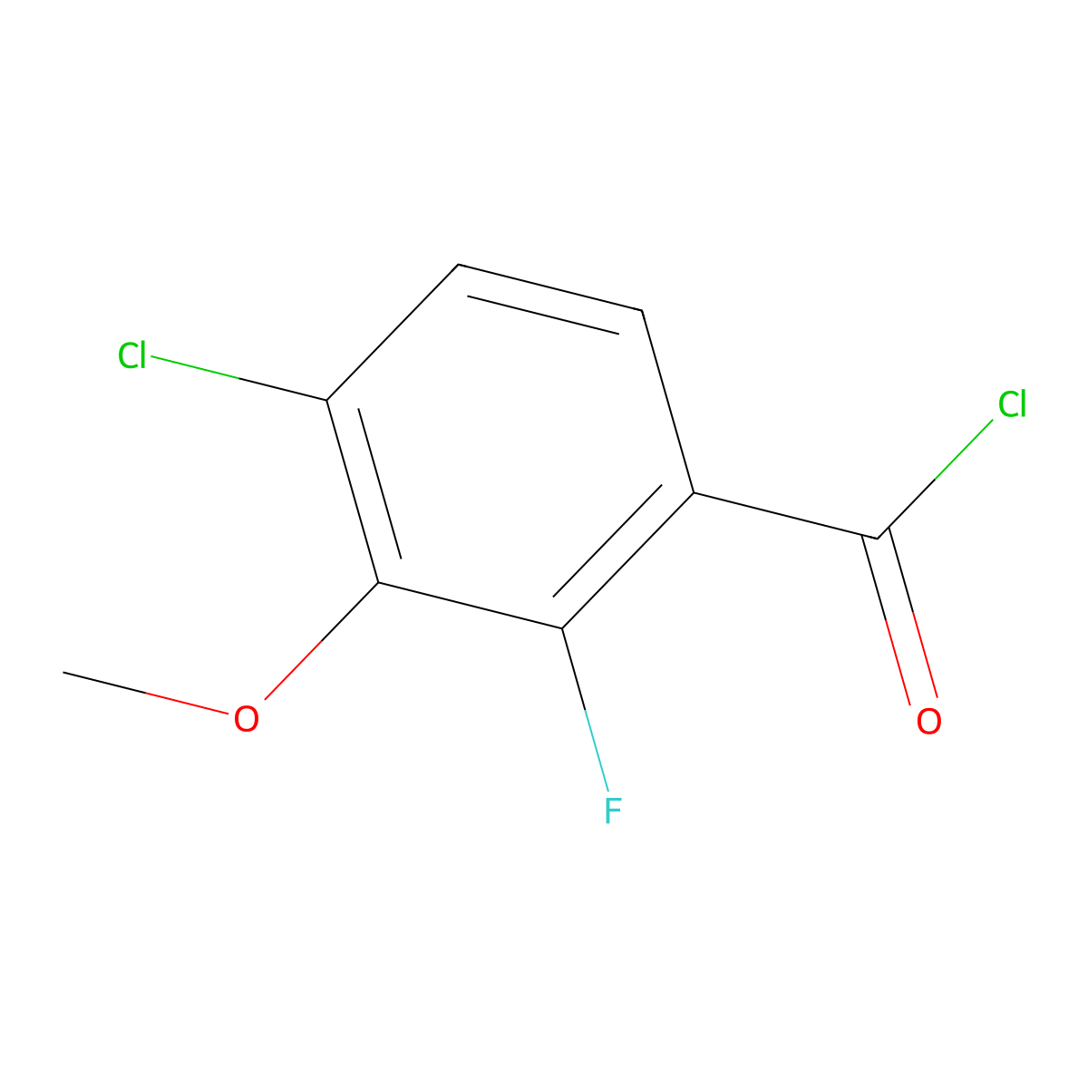 4-Chloro-2-fluoro-3-methoxybenzoyl chloride molecular structure, CAS 1323966-24-0
