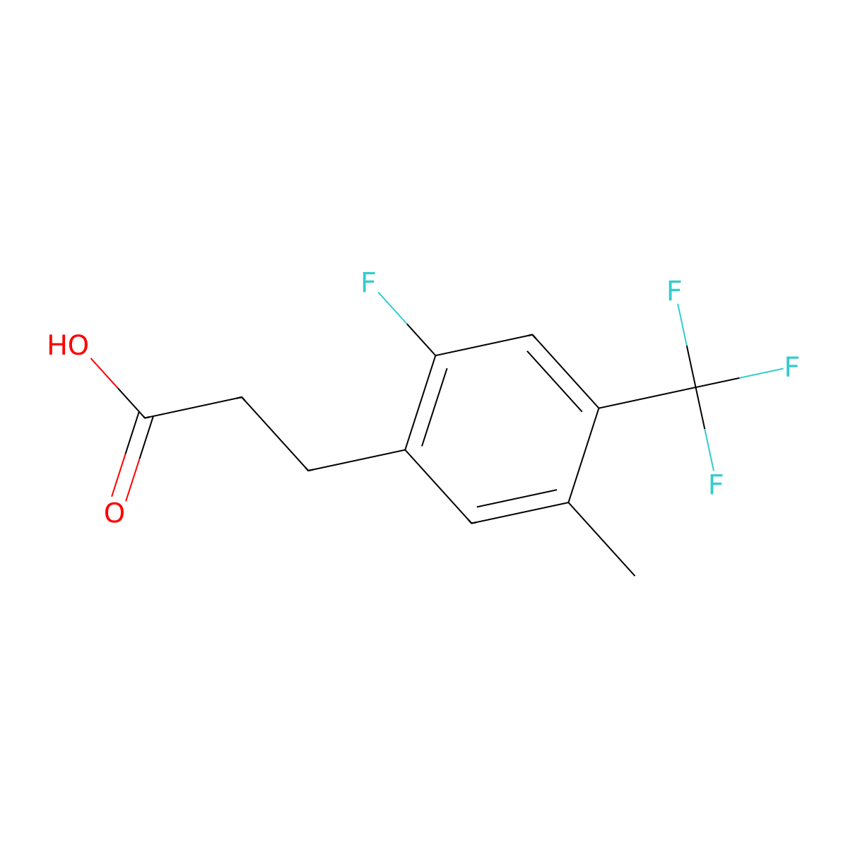 3-[2-Fluoro-5-methyl-4-(trifluoromethyl)phenyl]propionic acid molecular structure, CAS 1323966-25-1