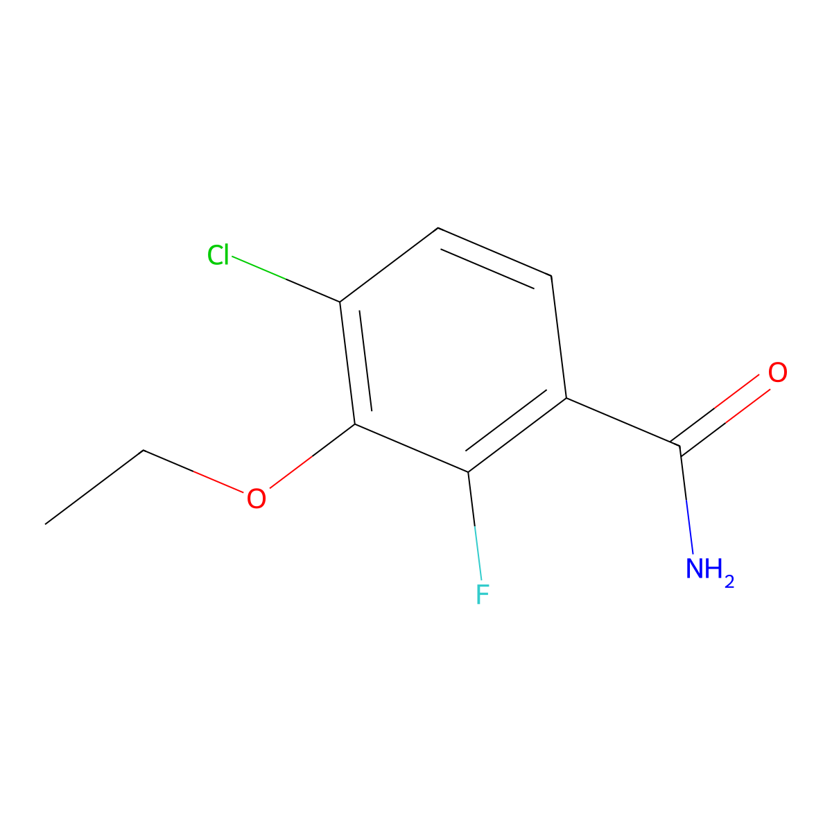 4-Chloro-3-ethoxy-2-fluorobenzamide molecular structure, CAS 1323966-26-2