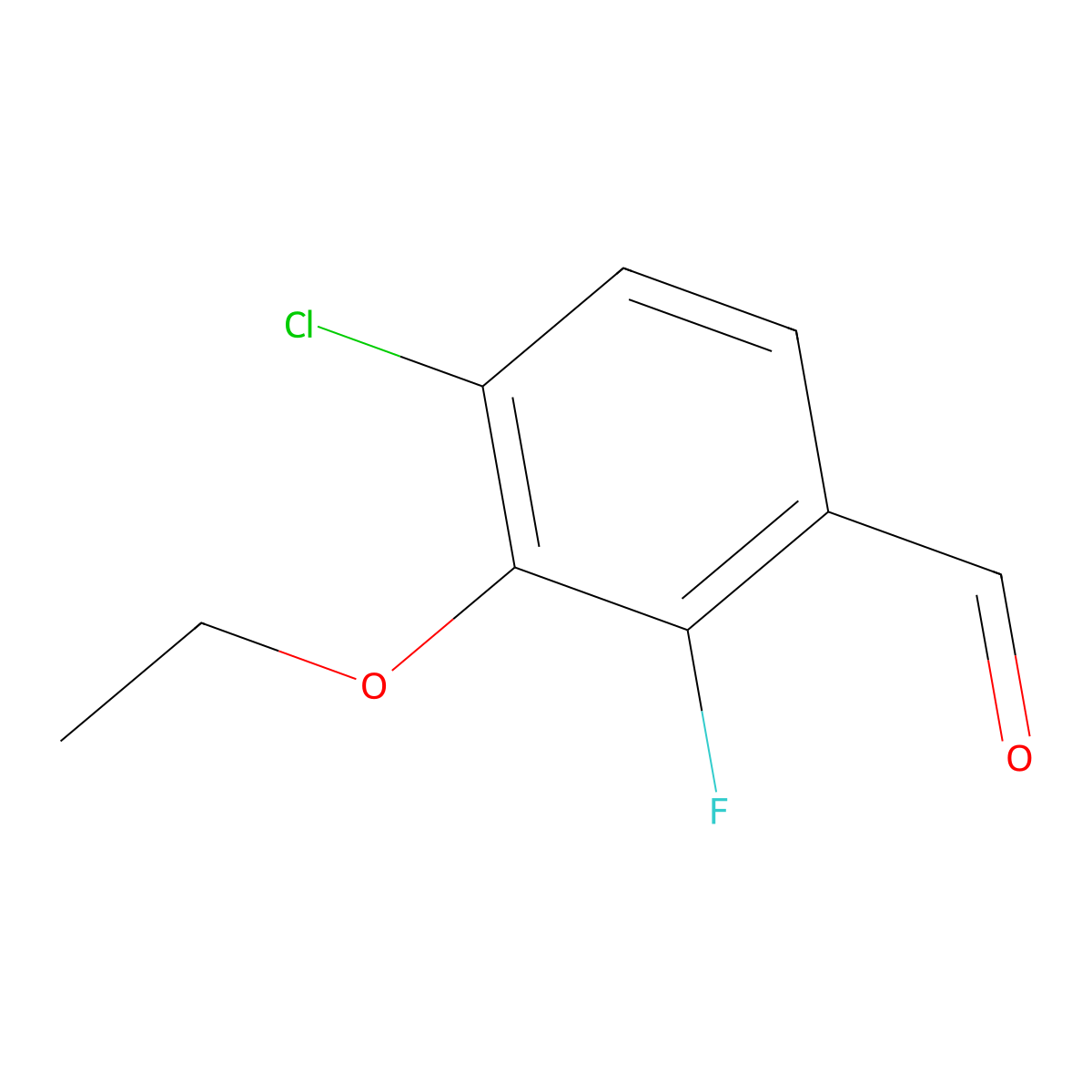 4-Chloro-3-ethoxy-2-fluorobenzaldehyde molecular structure, CAS 1323966-27-3
