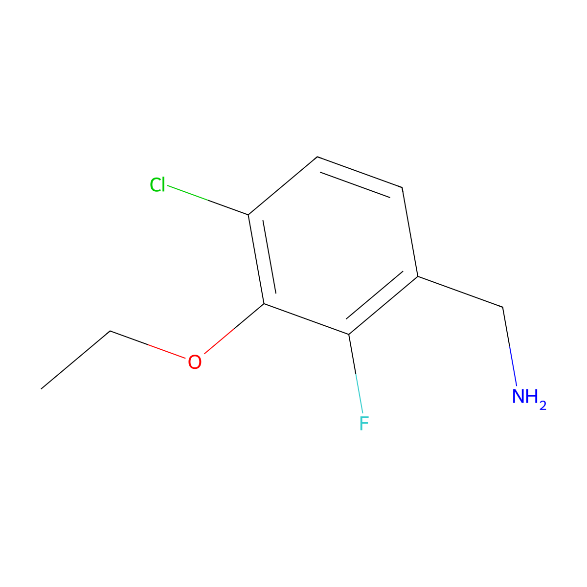 4-Chloro-3-ethoxy-2-fluorobenzylamine molecular structure, CAS 1323966-28-4