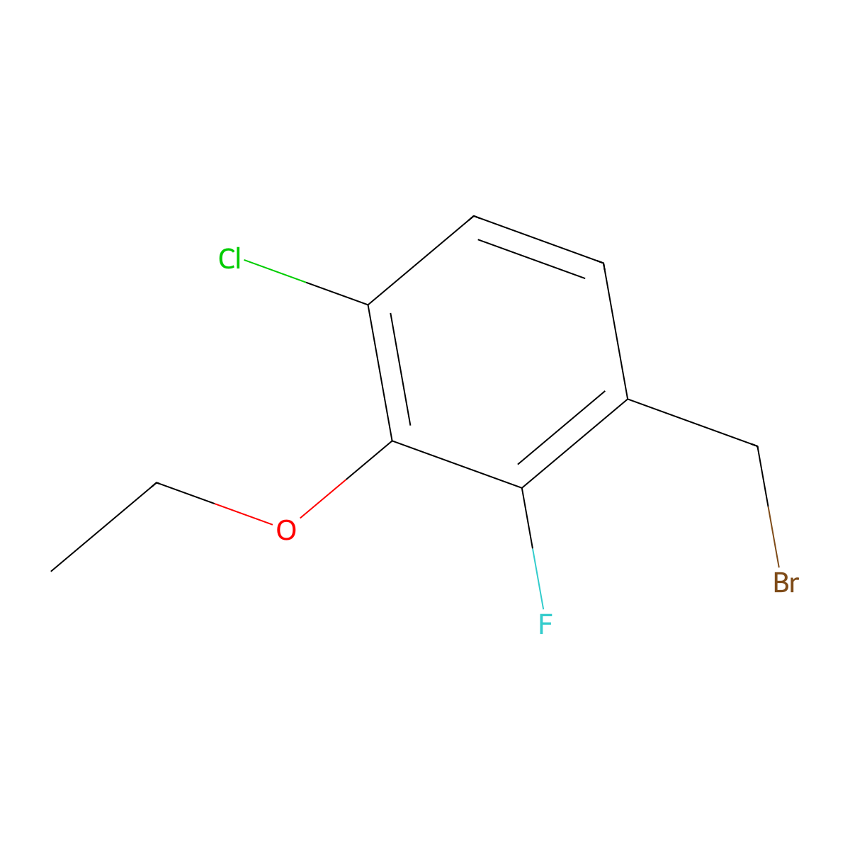 4-Chloro-3-ethoxy-2-fluorobenzyl bromide molecular structure, CAS 1323966-30-8