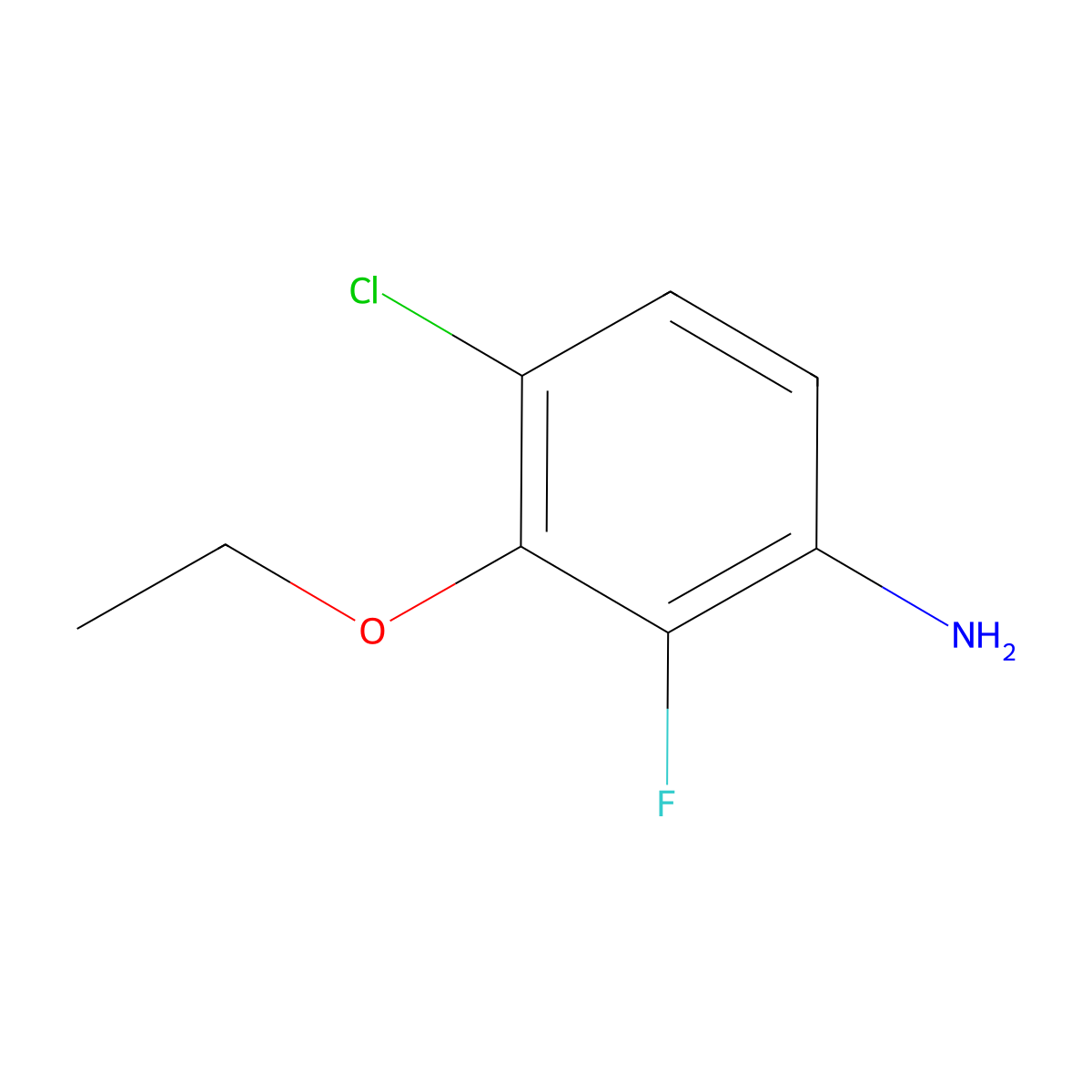 4-Chloro-3-ethoxy-2-fluoroaniline molecular structure, CAS 1323966-31-9