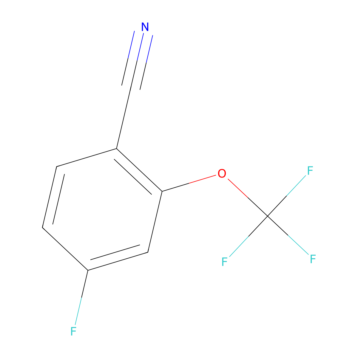 4-Fluoro-2-(trifluoromethoxy)benzonitrile molecular structure, CAS 1323966-32-0