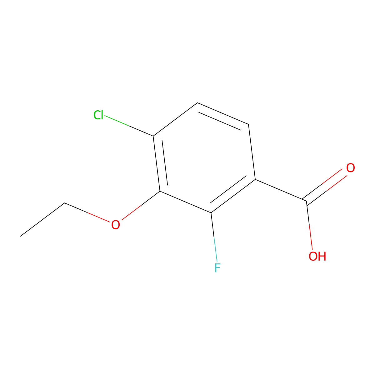 4-Chloro-3-ethoxy-2-fluorobenzoic acid molecular structure, CAS 1323966-33-1