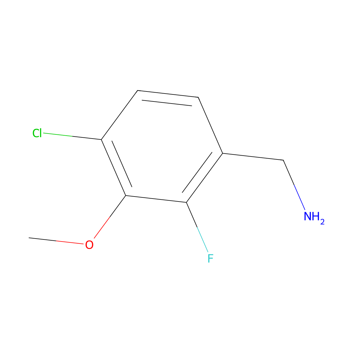 4-Chloro-2-fluoro-3-methoxybenzylamine molecular structure, CAS 1323966-34-2