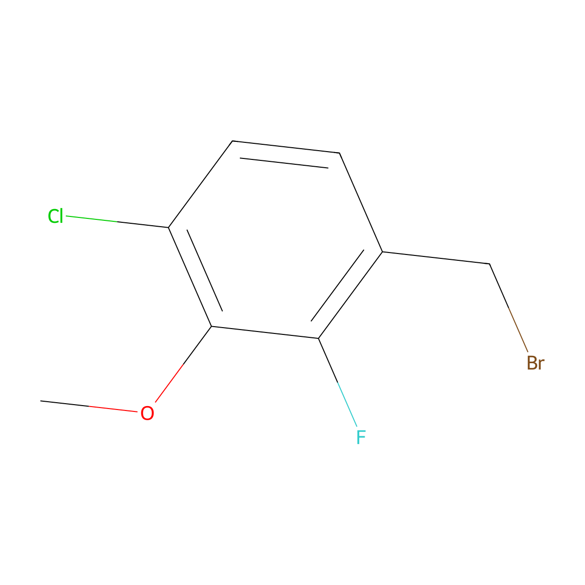4-Chloro-2-fluoro-3-methoxybenzyl bromide molecular structure, CAS 1323966-35-3