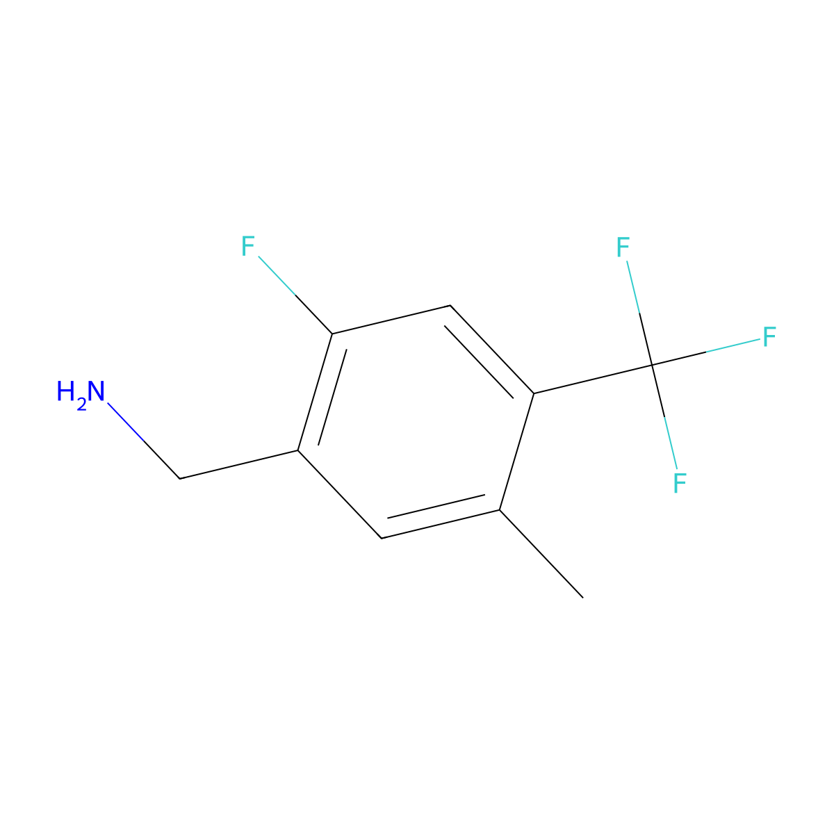 2-Fluoro-5-methyl-4-(trifluoromethyl)benzylamine molecular structure, CAS 1323966-36-4
