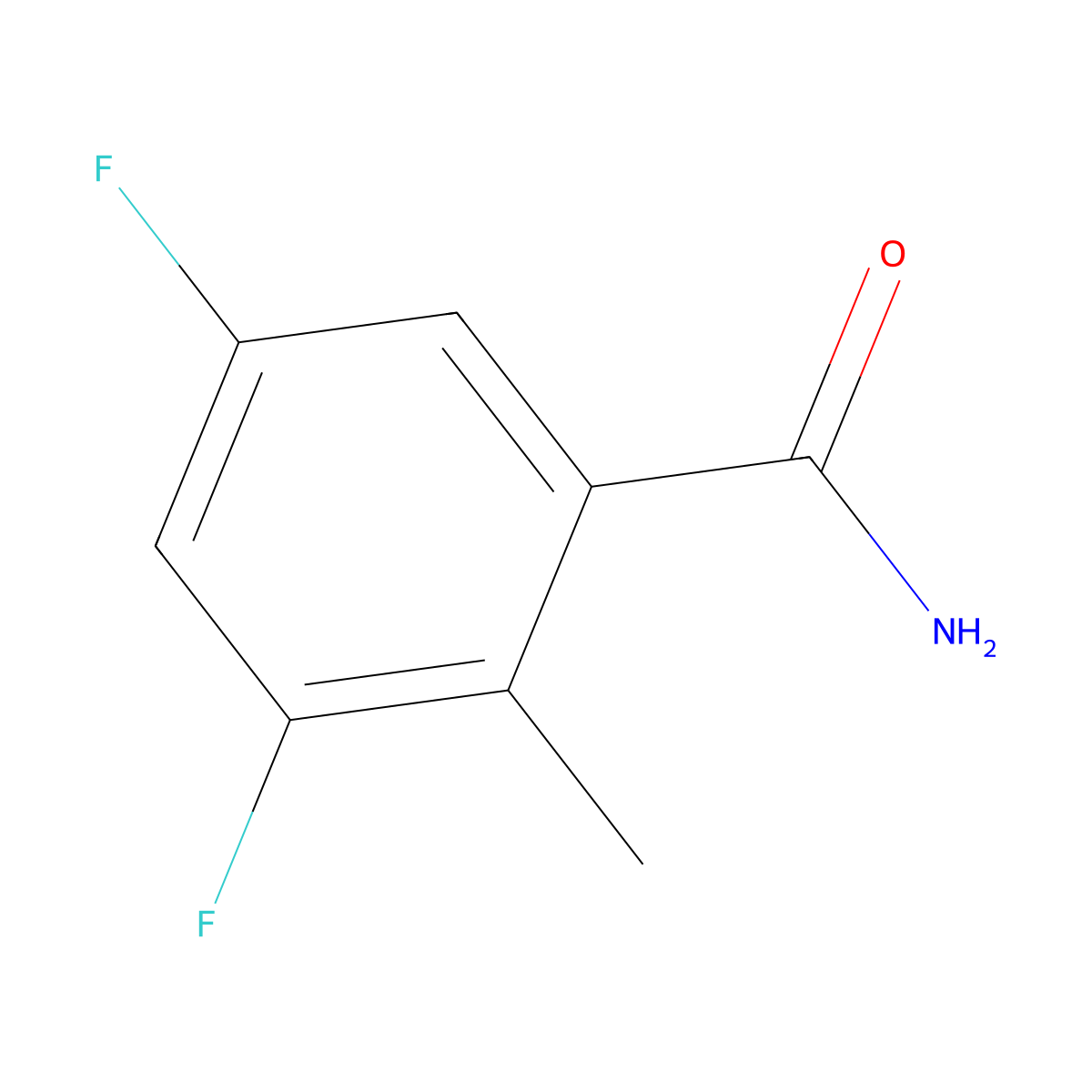3,5-Difluoro-2-methylbenzamide molecular structure, CAS 1323966-37-5