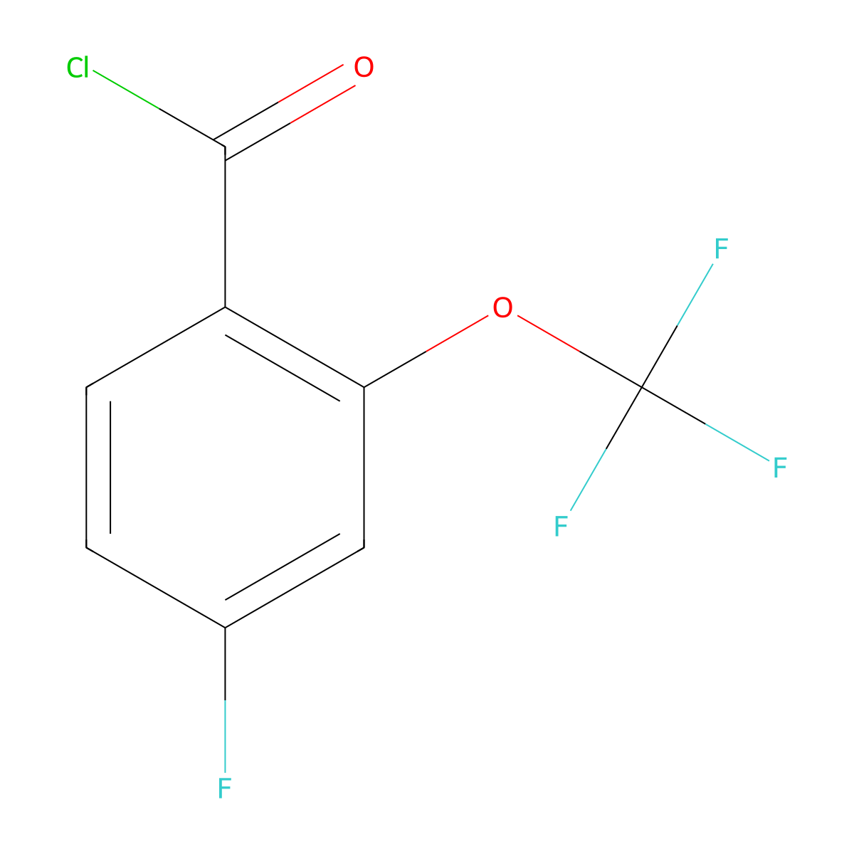 4-Fluoro-2-(trifluoromethoxy)benzoyl chloride molecular structure, CAS 1323966-38-6