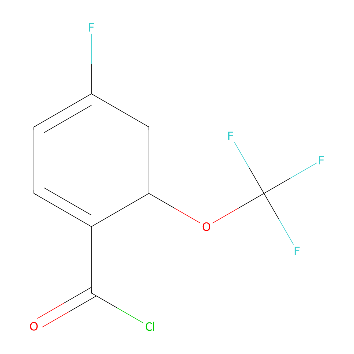 4-Fluoro-2-(trifluoromethoxy)benzoyl chloride molecular structure, CAS 1323966-38-6