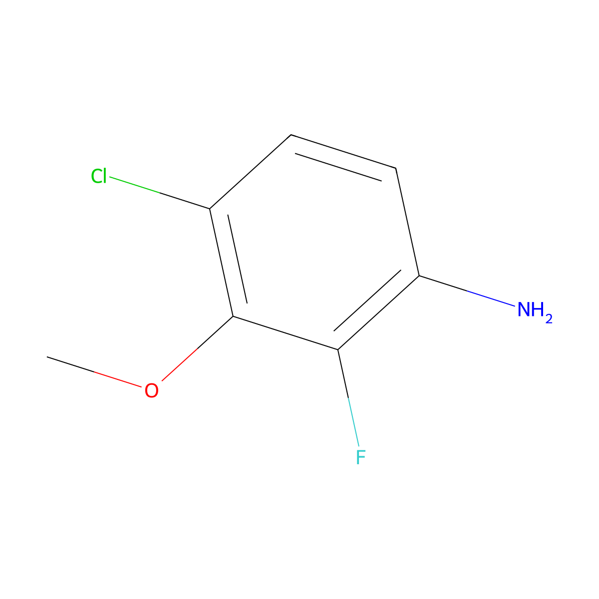 4-Chloro-2-fluoro-3-methoxyaniline molecular structure, CAS 1323966-39-7