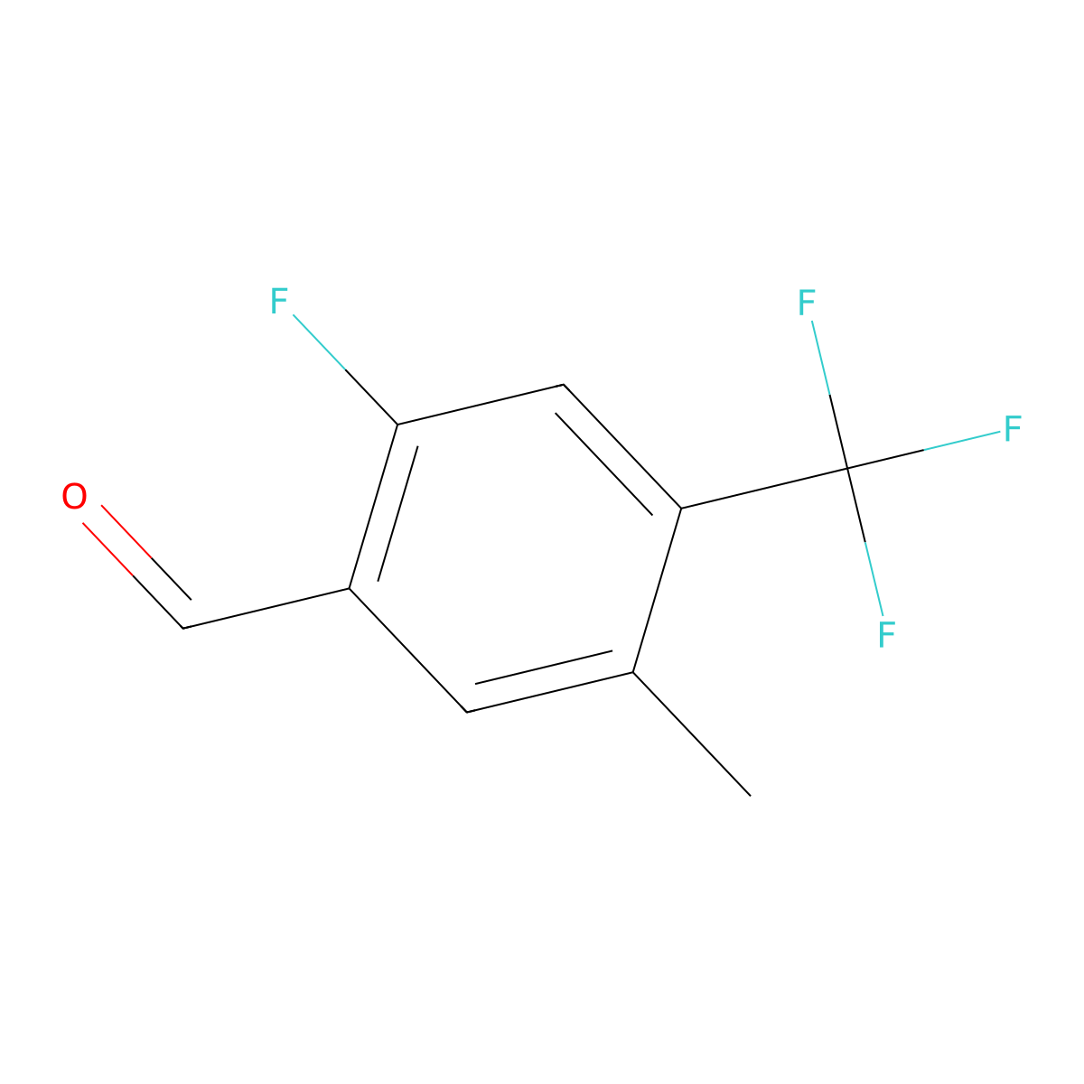 2-Fluoro-5-methyl-4-(trifluoromethyl)benzaldehyde molecular structure, CAS 1323966-40-0