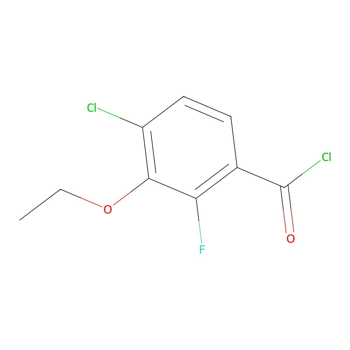 4-Chloro-3-ethoxy-2-fluorobenzoyl chloride molecular structure, CAS 1323966-42-2