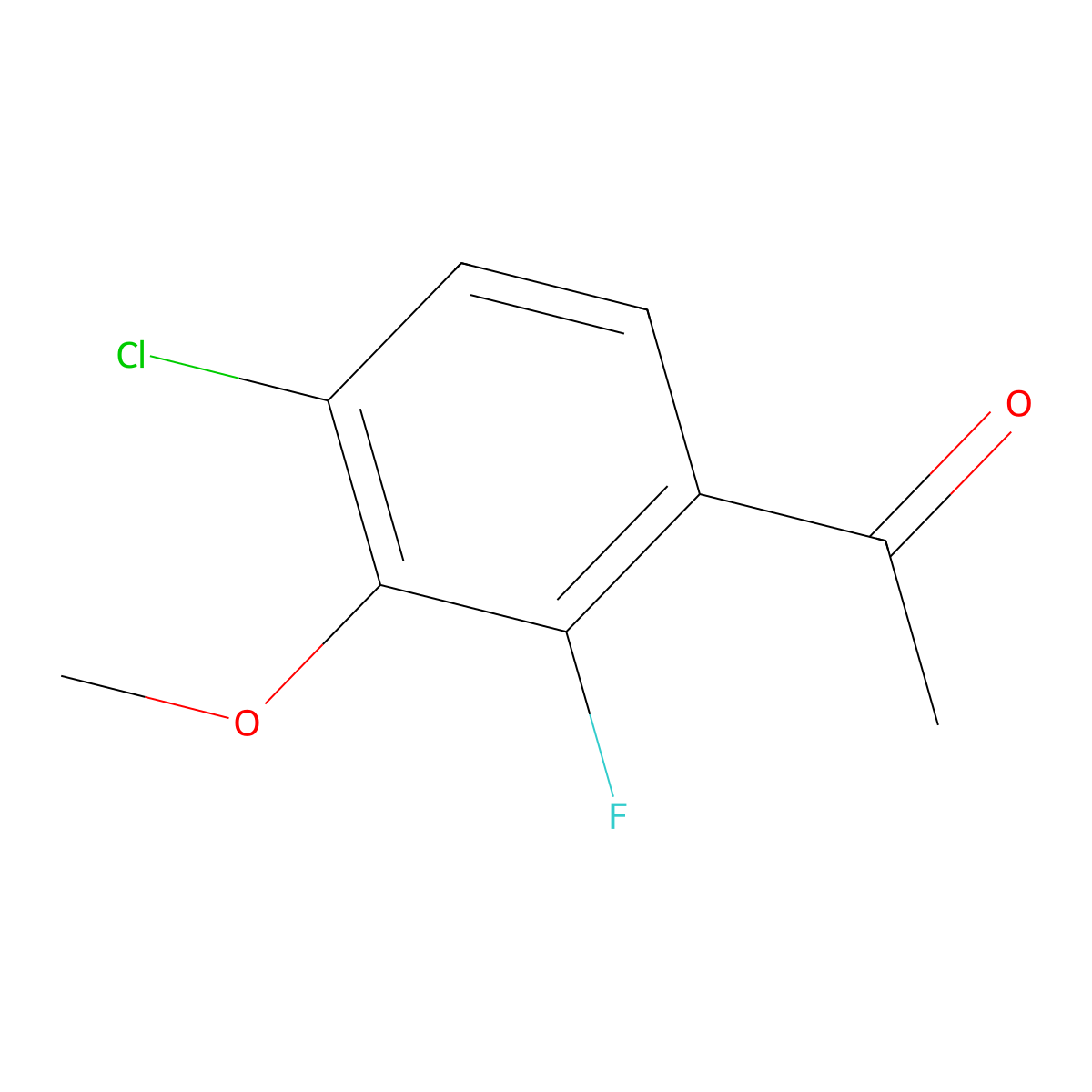 1-(4-Chloro-2-fluoro-3-methoxyphenyl)ethanone molecular structure, CAS 1323966-44-4