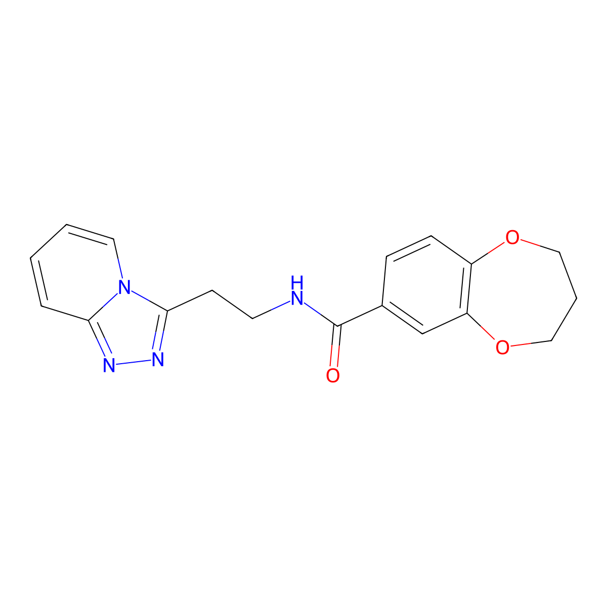 N-[2-([1,2,4]triazolo[4,3-a]pyridin-3-yl)ethyl]-3,4-dihydro-2H-1,5-benzodioxepine-7-carboxamide molecular structure, CAS 1323974-40-8