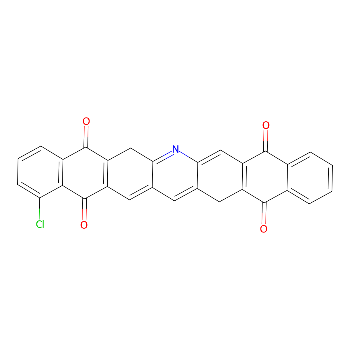 5,9,14,18-Anthrazinetetrone, chloro-6,15-dihydro- molecular structure, CAS 1324-27-2